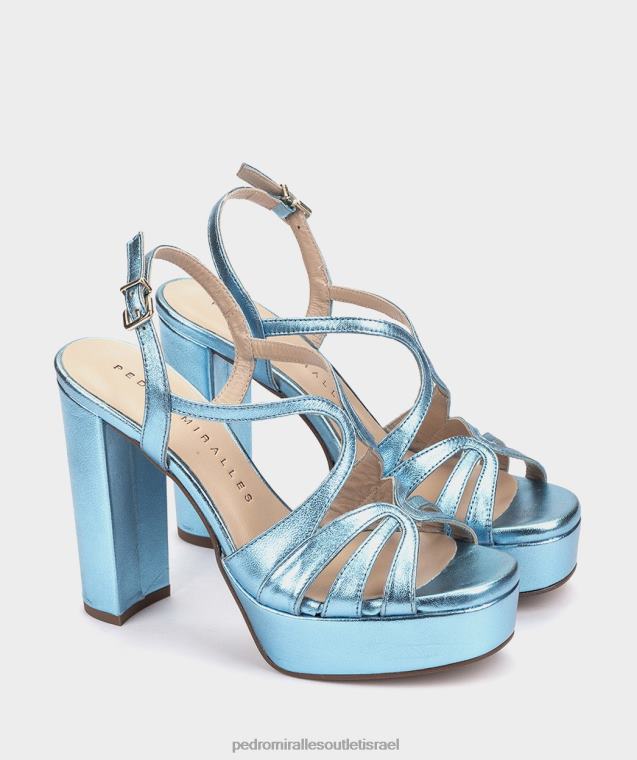 נשים Pedro Miralles נאפה מתכת כחול מלאווי סנדלי עקב FBRF4117