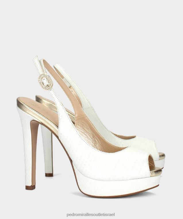 נשים Pedro Miralles אסקמה בלאנקו לאחת סנדלי עקב FBRF4140