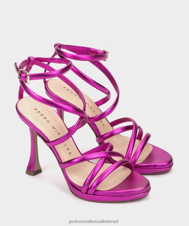 נשים Pedro Miralles נאפה קטון מתכת לאס וגאס סנדלי עקב FBRF4150