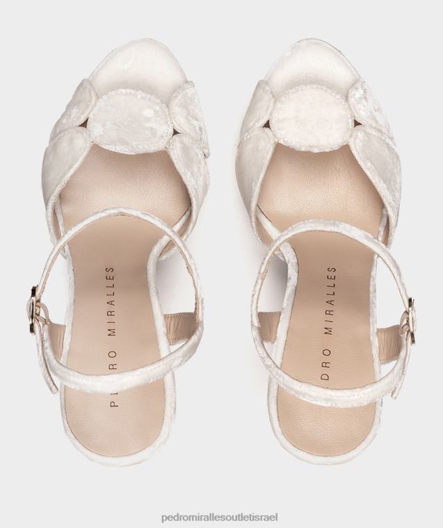 נשים Pedro Miralles בלנקו קטיפה באלי סנדלי עקב FBRF434