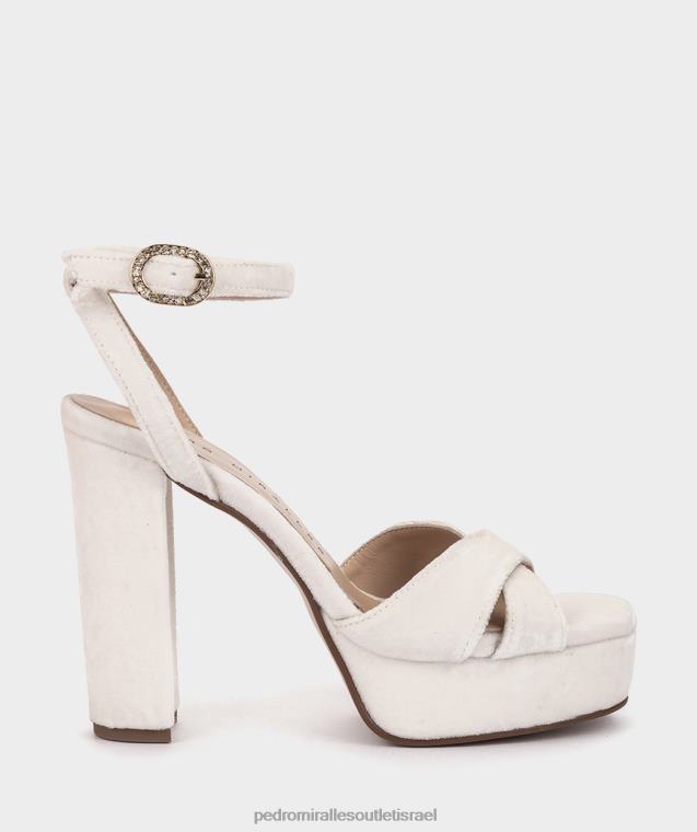 נשים Pedro Miralles בלנקו קטיפה מונפלייה סנדלי עקב FBRF442