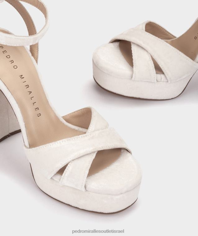 נשים Pedro Miralles בלנקו קטיפה מונפלייה סנדלי עקב FBRF442
