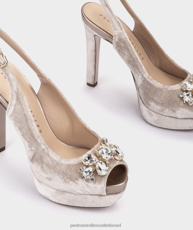 נשים Pedro Miralles בז' קטיפה ונציה סנדלי עקב FBRF458