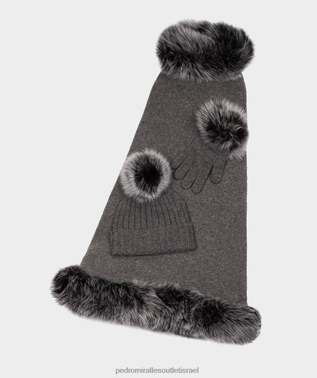 נשים Pedro Miralles גריס פונצ'ו פונצ'ו דה קחמיר בגדי חורף FBRF4615