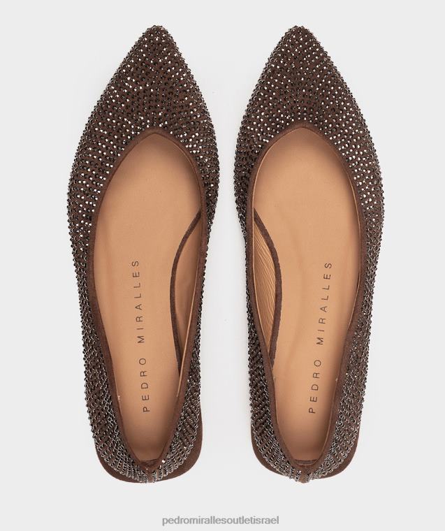 נשים Pedro Miralles ante strech taupe ברודוויי נעליים שטוחות FBRF4159