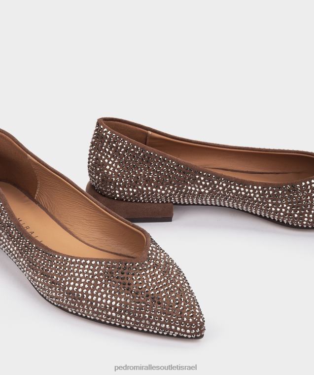 נשים Pedro Miralles ante strech taupe ברודוויי נעליים שטוחות FBRF4159