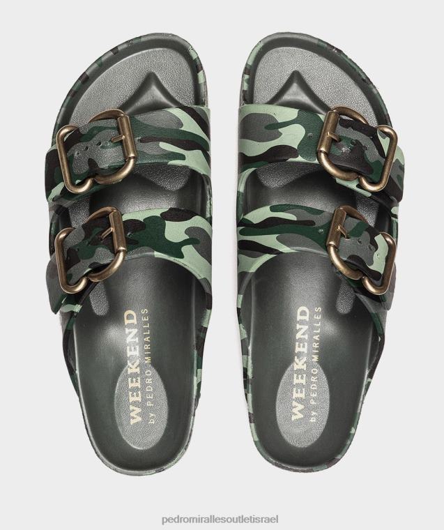נשים Pedro Miralles bio camuflaje איביזה סנדלים שטוחים FBRF4306