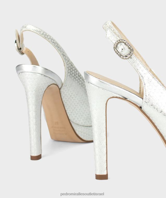 נשים Pedro Miralles escama metal blanco carezza סנדלי עקב FBRF4136