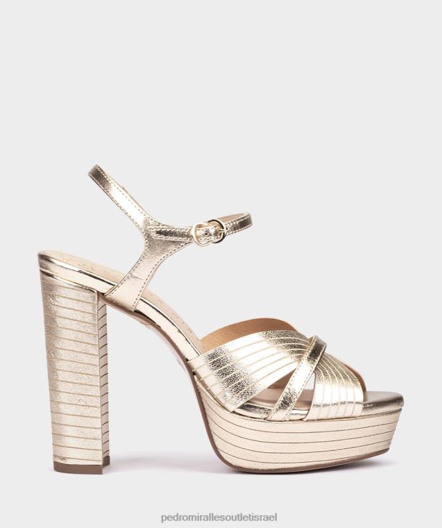 נשים Pedro Miralles נאפה מתכת פלטינו montefioralle סנדלי עקב FBRF465