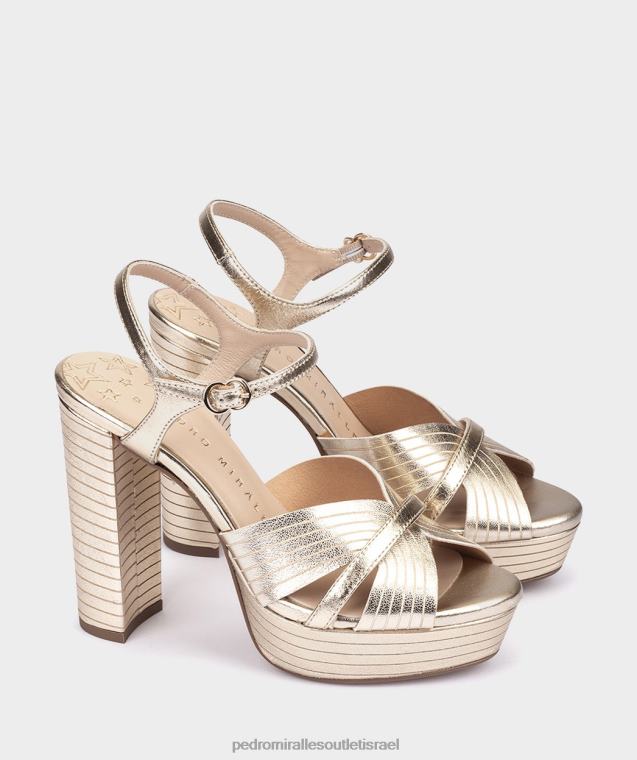 נשים Pedro Miralles נאפה מתכת פלטינו montefioralle סנדלי עקב FBRF465