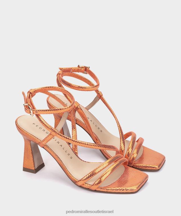 נשים Pedro Miralles serpiente מתכת כתום נטליה סנדלי עקב FBRF412