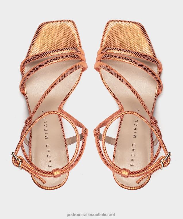 נשים Pedro Miralles serpiente מתכת כתום נטליה סנדלי עקב FBRF412