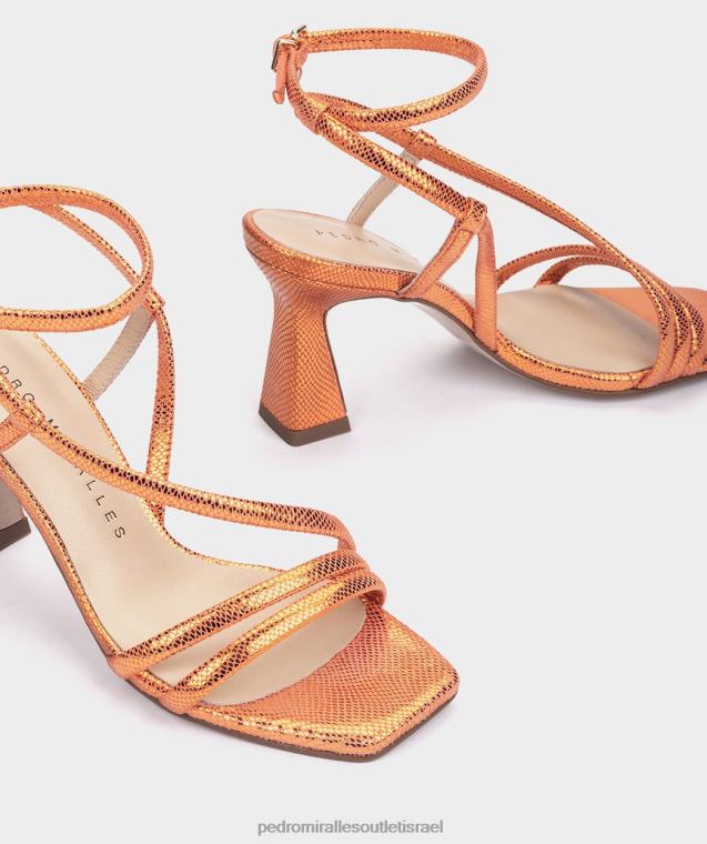 נשים Pedro Miralles serpiente מתכת כתום נטליה סנדלי עקב FBRF412