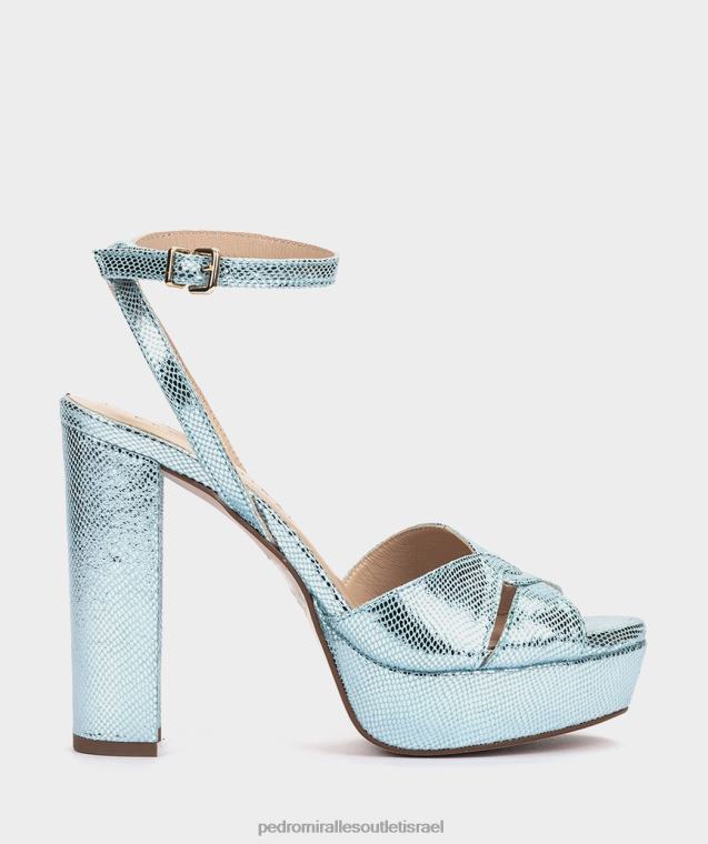 נשים Pedro Miralles serpiente מתכת כחול גנדיה סנדלי עקב FBRF426