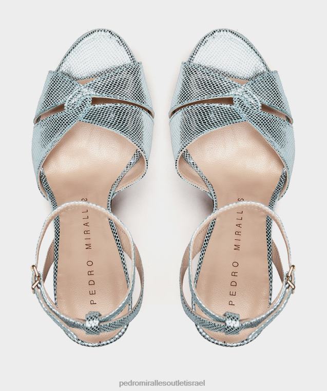 נשים Pedro Miralles serpiente מתכת כחול גנדיה סנדלי עקב FBRF426