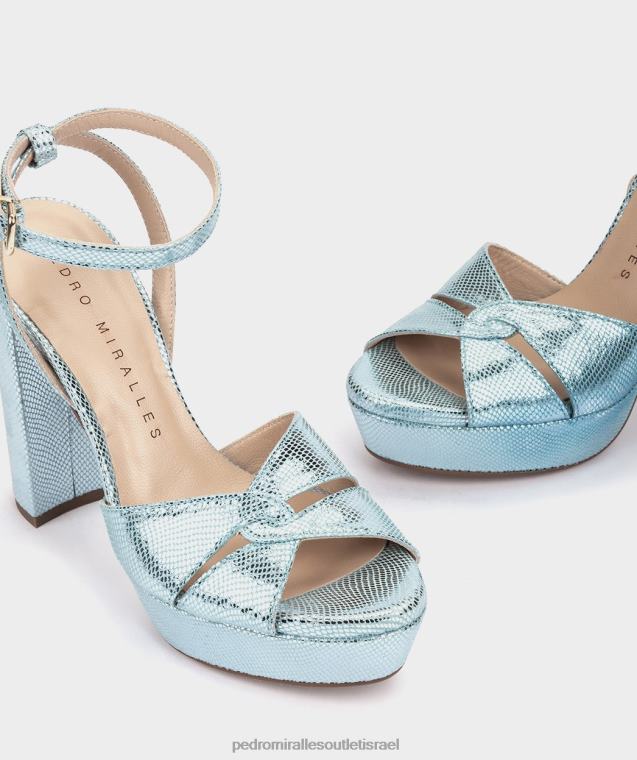 נשים Pedro Miralles serpiente מתכת כחול גנדיה סנדלי עקב FBRF426