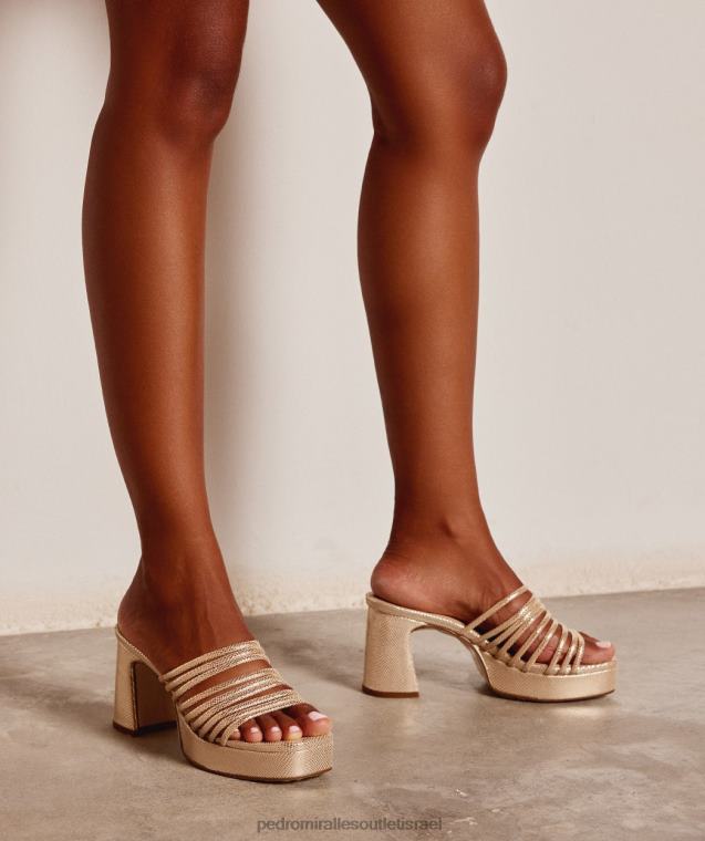 נשים Pedro Miralles serpiente metal platino ברצלונה סנדלי עקב FBRF414