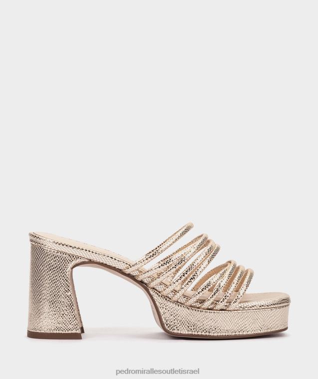 נשים Pedro Miralles serpiente metal platino ברצלונה סנדלי עקב FBRF414