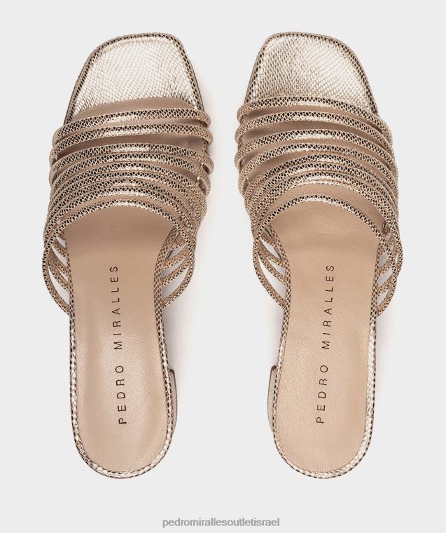 נשים Pedro Miralles serpiente metal platino ברצלונה סנדלי עקב FBRF414