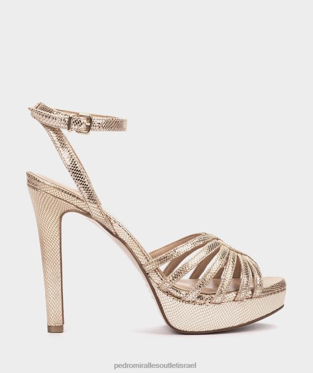 נשים Pedro Miralles serpiente metal platino אתיופיה סנדלי עקב FBRF427