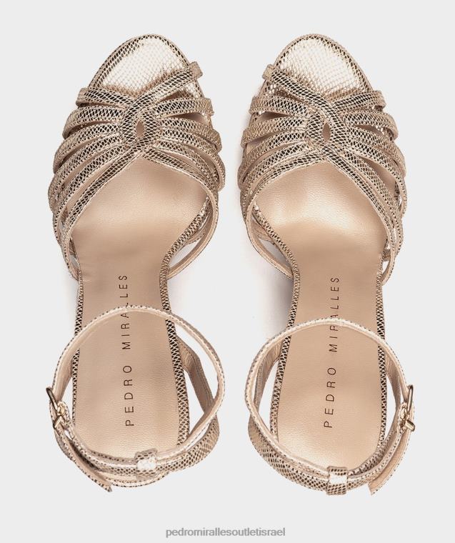 נשים Pedro Miralles serpiente metal platino אתיופיה סנדלי עקב FBRF427