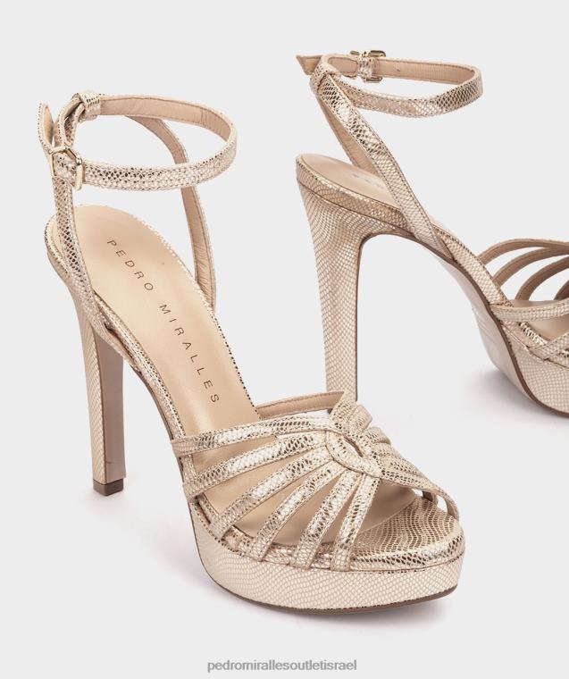 נשים Pedro Miralles serpiente metal platino אתיופיה סנדלי עקב FBRF427