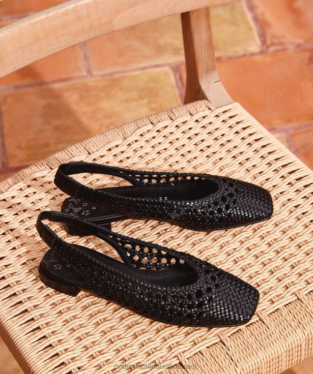 נשים Pedro Miralles trenza negro אולימפיה נעליים שטוחות FBRF4172